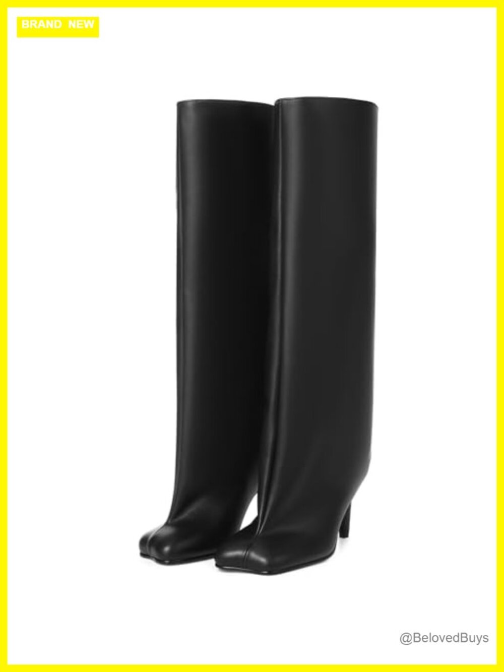 Women's Knee High Stiletto Heeled Boots Suede Square Toe Wide Calf Pull On
